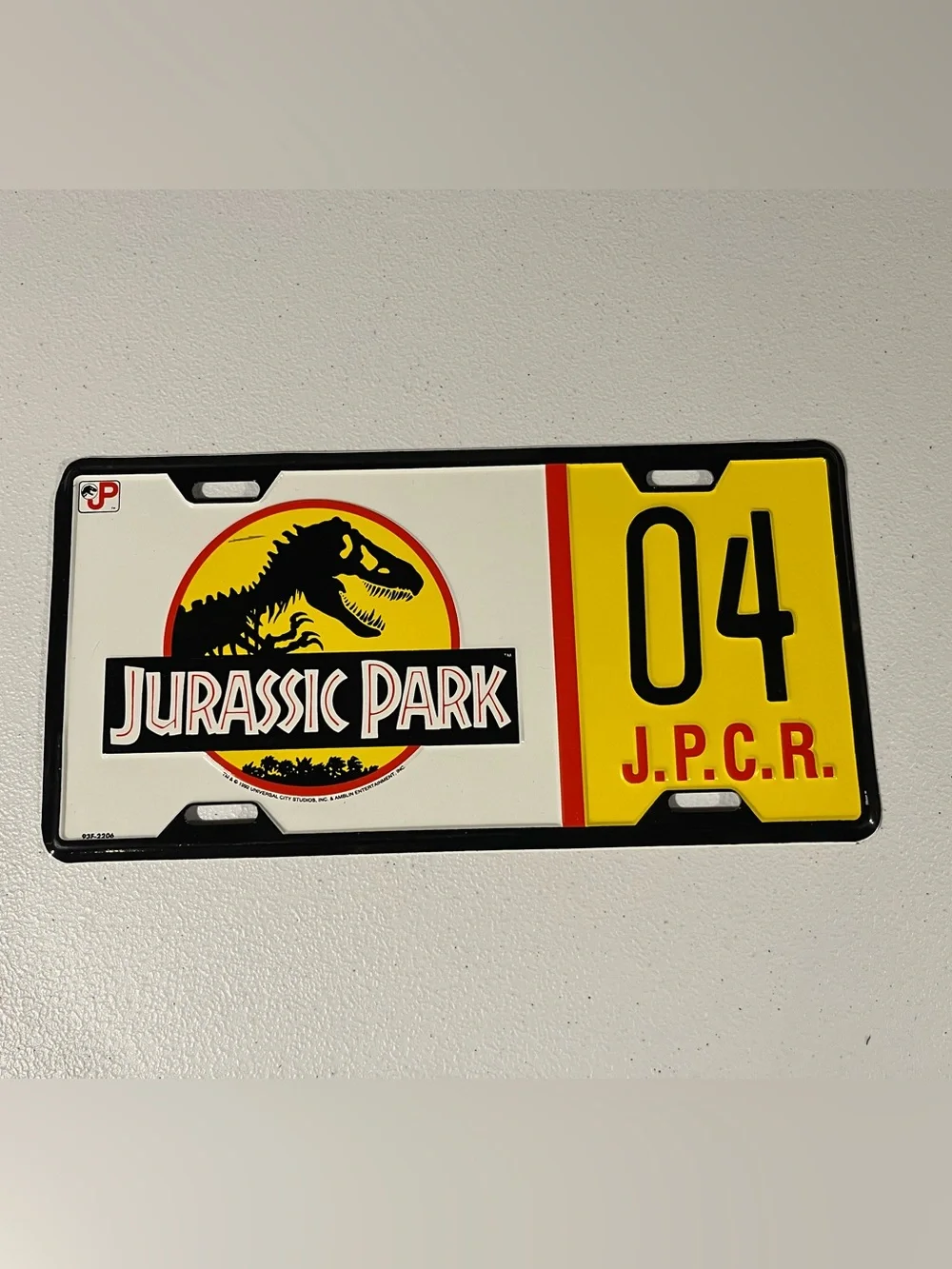 1992 Jurassic Park Universal Studios License Plate 04 J.P.C.R.